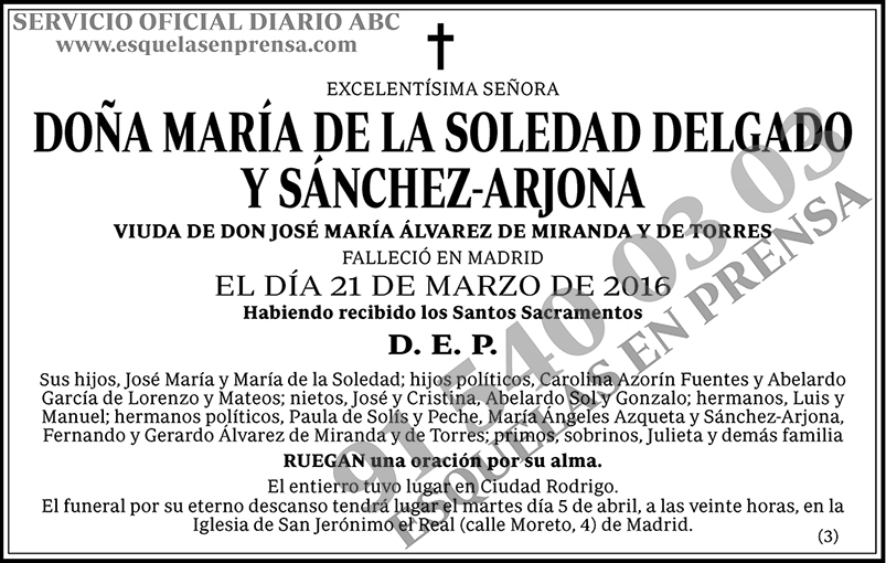María de la Soledad Delgado y Sánchez-Arjona